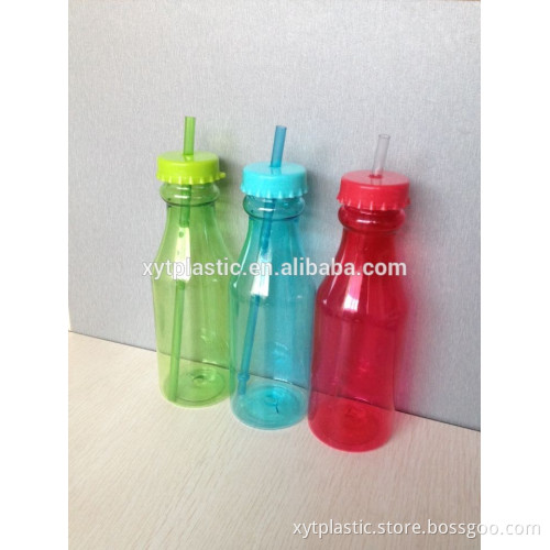 Water bottle with straw,drinking bottle with straw in tritan BPA free material